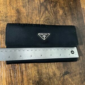 Prada Black Nylon Long Wallet with Triangle Logo